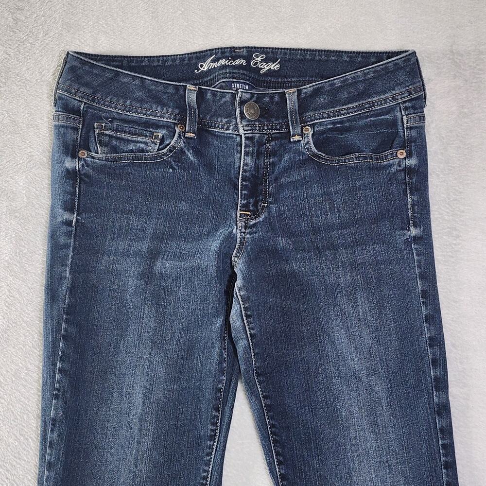 American Eagle Original Boot Cut Jeans Medium Wash Low Rise Women's Size 10 - Picture 2 of 10